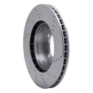 Porsche Boxster Brake Rotor (1) - Front Left - R1 Concepts - Drilled & Slotted - Silver - `97-`04